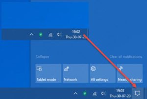 Windows 10 Action Center missing