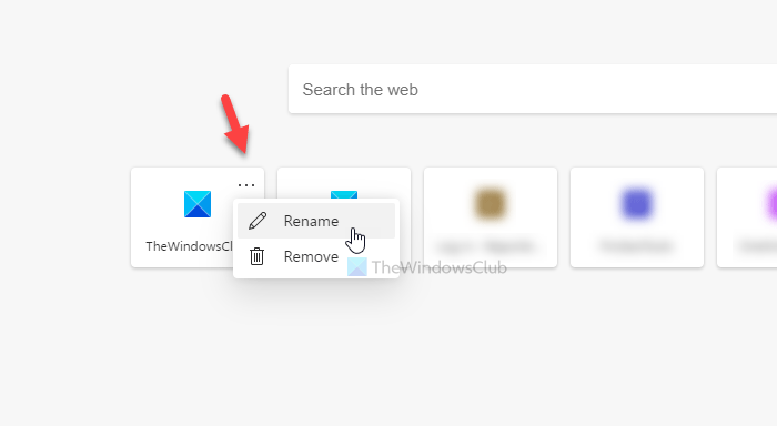 How to add, remove, manage quick links on new tab page in Edge