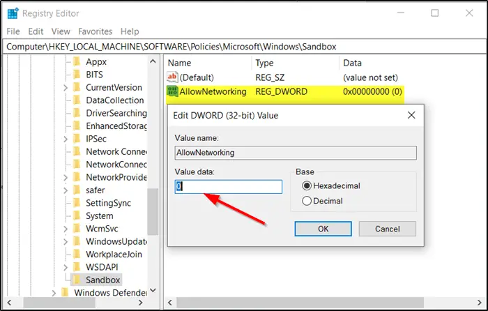 Disable Networking in Windows Sandbox using