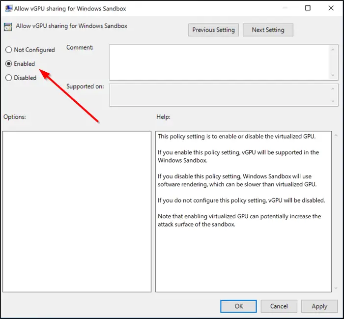 Grpup Policy to configure Windows Sandbox