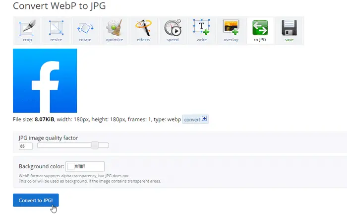 How to convert WebP to JPG online and offline