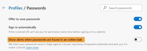 Password Monitor & Password Generator in Microsoft Edge