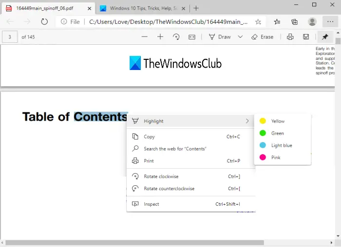 fix pdf highlight issue in microsoft edge