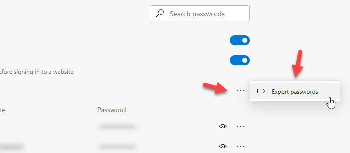 How to import or export saved passwords from Microsoft Edge