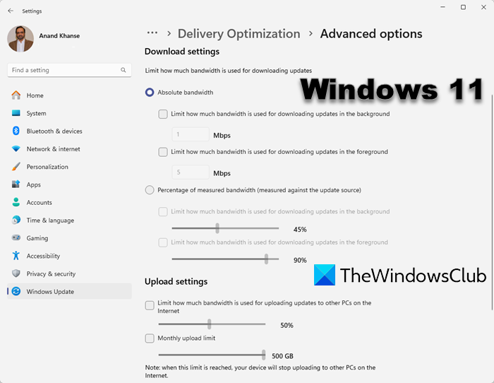 limit Windows Update bandwidth during specific hours