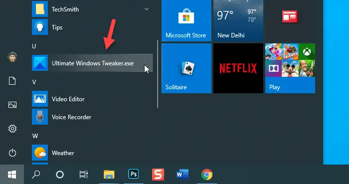 How to Pin Portable apps to Start Menu in Windows 10