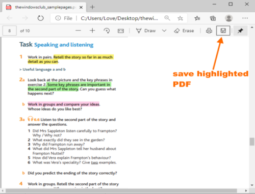 how to search and highlight in pdf