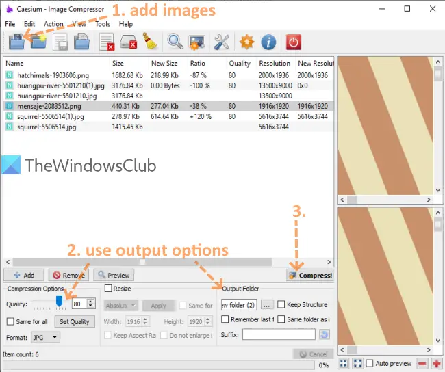 Caesium Image Compressor software