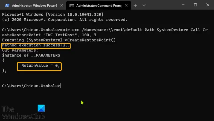 Create a Restore Point using Command Prompt & PowerShell-1