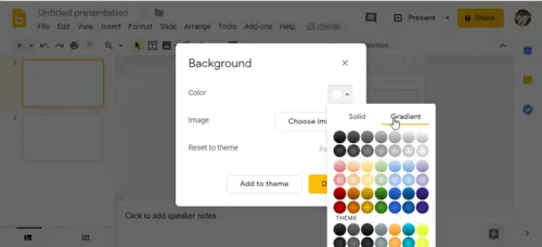 Make a custom Gradient Background in Google Slides