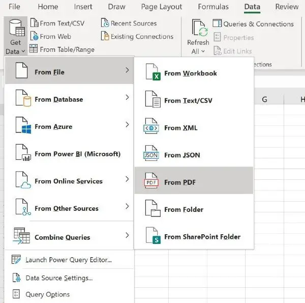 Excel PDF importer