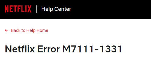 Fix Netflix error code M7111-1331 or M7111-1331-2206