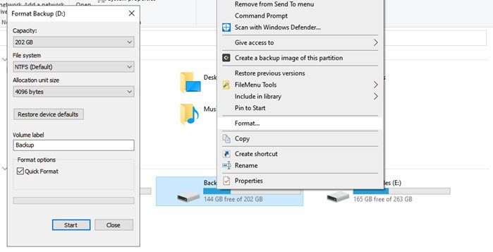 how to format samsung ssd windows 10