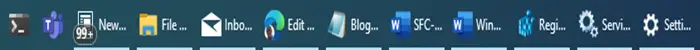 hide or show icon names beside icons in Taskbar