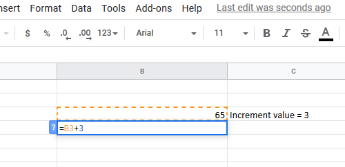 How to automatically fill increment cells in Excel using formula