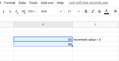 How to automatically fill increment cells in Excel