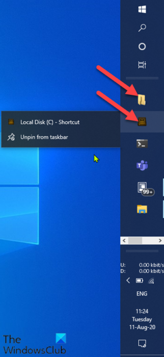 Pin a Folder or Drive to the Taskbar