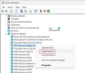 All TAP-Windows adapters on this system are currently in use