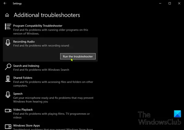 Recording Audio Troubleshooter-10