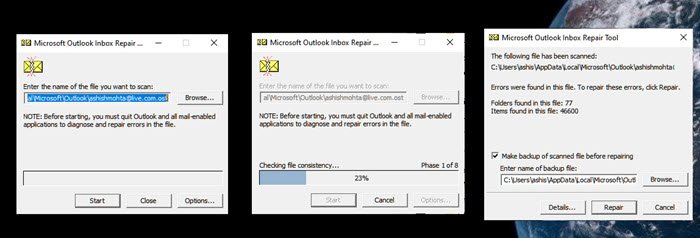 Outlook couldn't start last time