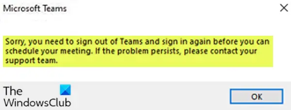 Sorry, you need to sign out of Teams and sign in again