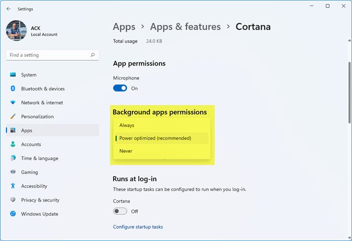 How to stop Apps from running in the background in Windows 11/10