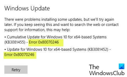 Windows Update error 0x80070246 1