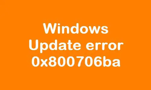 Windows Update-Fehler 0X800706Ba