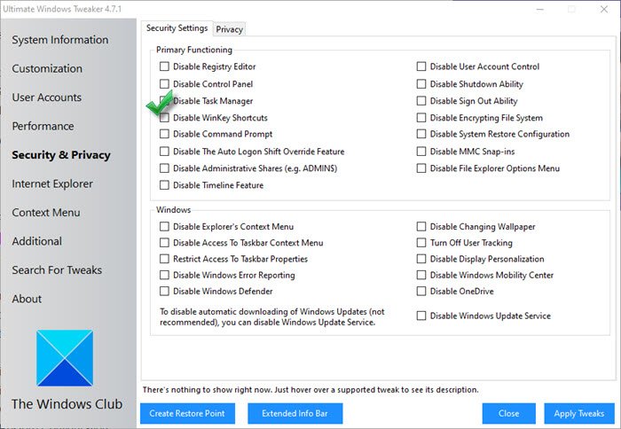 disable task manager uwt