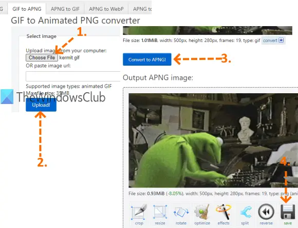 How to Convert GIF to APNG with Ezgif/Aiseesoft/AConvert/Etc