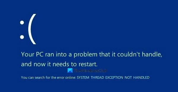 SYSTEM_THREAD_EXCEPTION_NOT_HANDLED (ldiagio.sys)