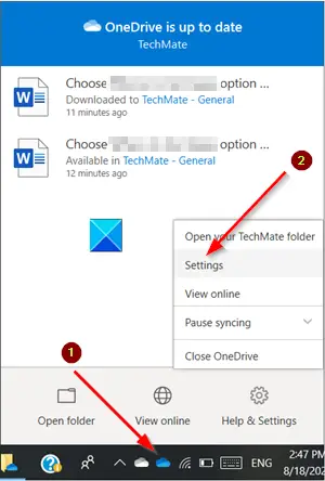 manage onedrive sync settings