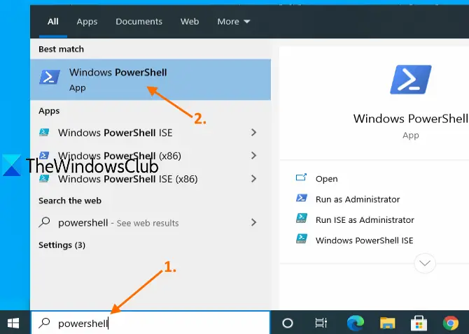 open powershell window