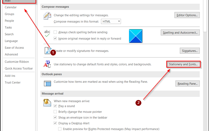 outlook-mail-stationary-&-fonts