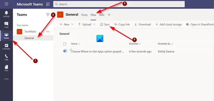 Sync Teams Files