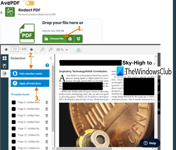 how to redact pdf file