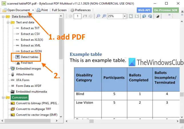 ByteScout PDF Multitool- add pdf and detect tables