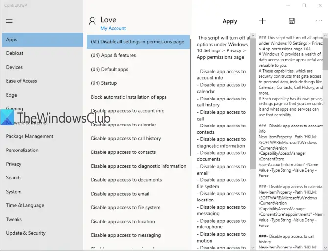 Control Windows 10 Settings with ControlUWP