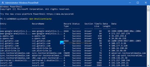 How to view DNS cache contents in Windows 11