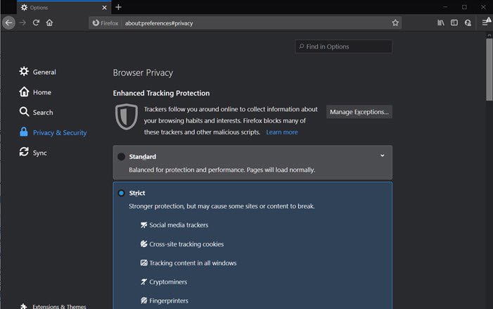 Enable or Disable Blocking Redirect Trackers in Enhanced Tracking Protection 2.0 in Firefox
