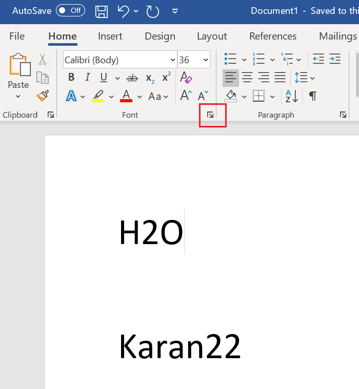 How to add superscript or subscript in Microsoft Word