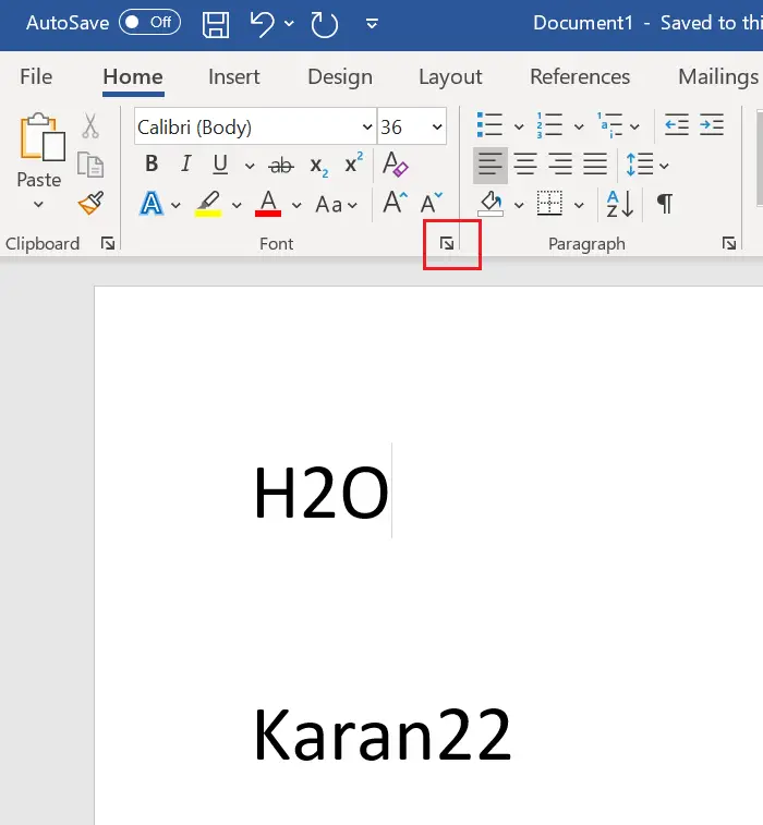 subscript shortcut mac microsoft word