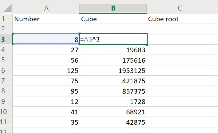 How to find cube in Excel