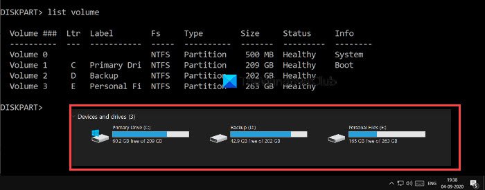 Show or Hide your Hard Drive Partition using Command Prompt