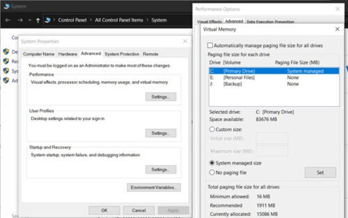 Change Virtual Memory size