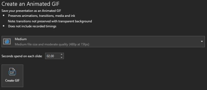 Create an animated GIF from PowerPoint Slides