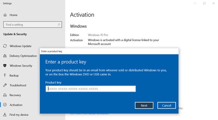 Change Product Key Link Not Available In Windows 11 10