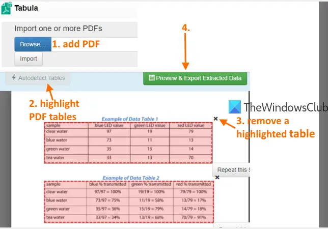 Tabula PDF extractor software