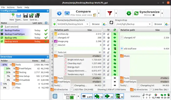 Папки Total Commander Sync