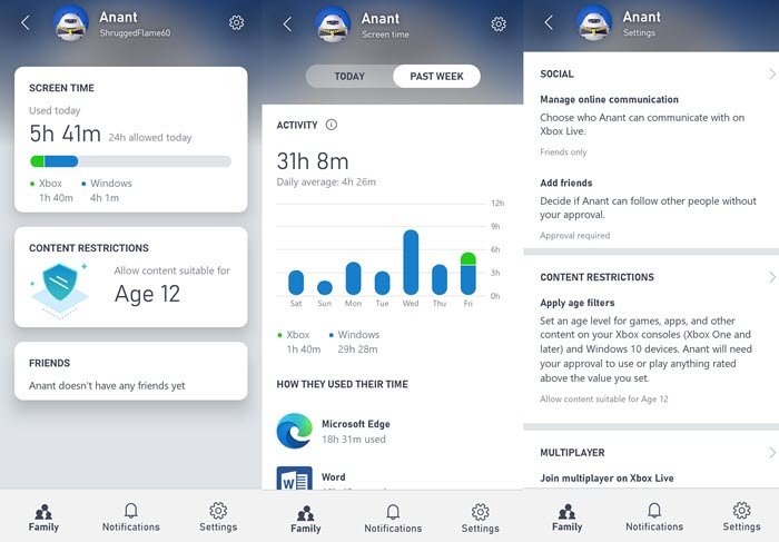 How to use the Xbox Family Settings app